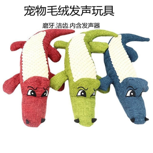 Plush Vocal Pet Toys | Bite-resistant | Teeth Cleaning | Teeth Grinding | Real Crocodile Like Toys